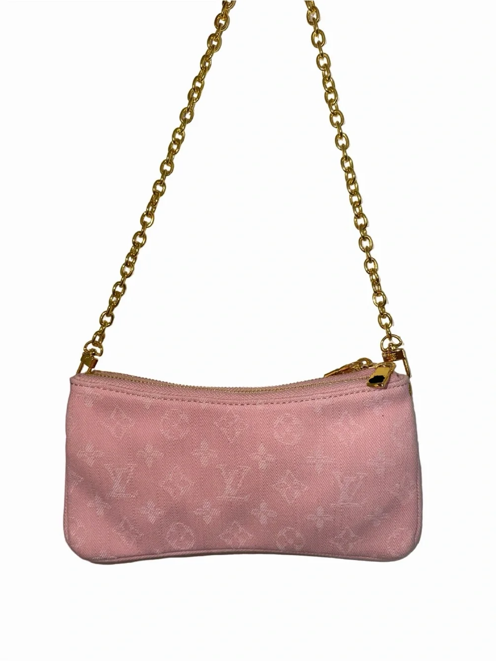 Louis Vuitton Pink Monogram Jacquard Chain Wristlet